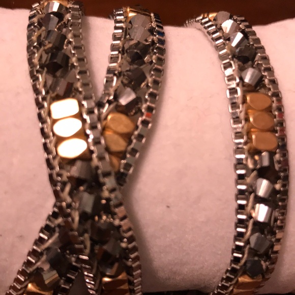 Stella & Dot Gold/Silver Tone Wrap Bracelet - Picture 2 of 4